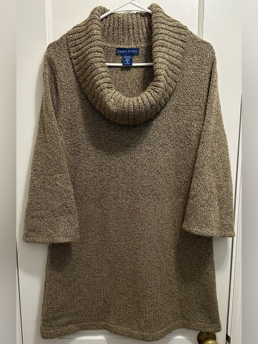 Karen Scott: Small Cowl-Neck Sweater